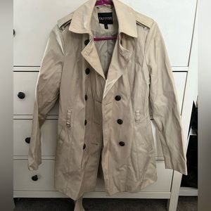 Express cream colored trench coat